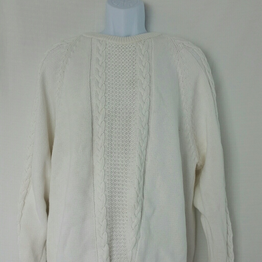 Stanley Blacker men's white sweater Sz XXL.